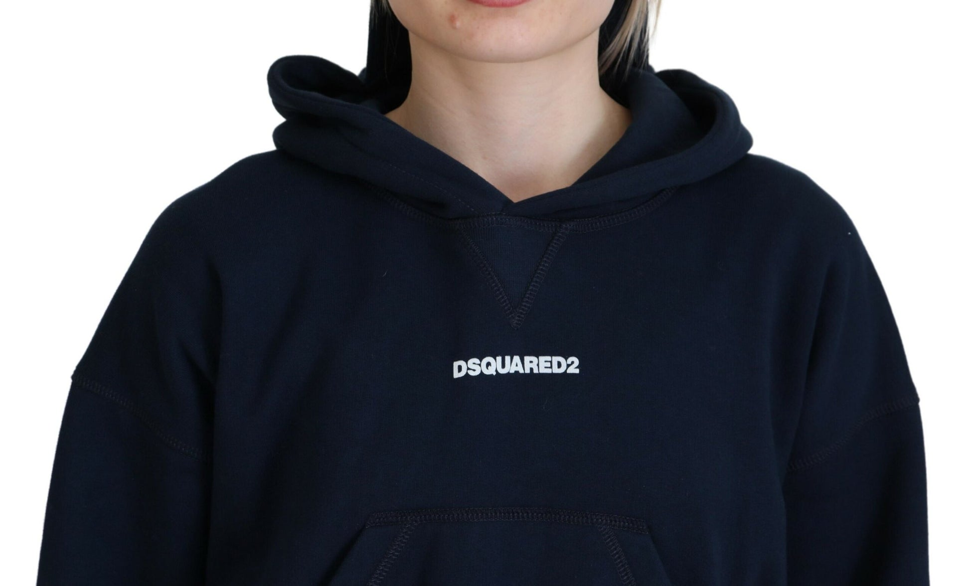 Dsquared² Blue Logo Print Hooded Cap Long Sleeve Sweater by Dsquared²