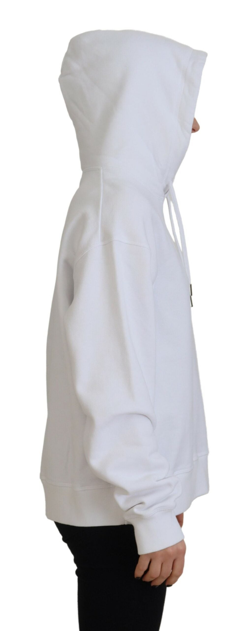 Dsquared² White Logo Patch Cotton Hoodie Sweatshirt Sweater by Dsquared²