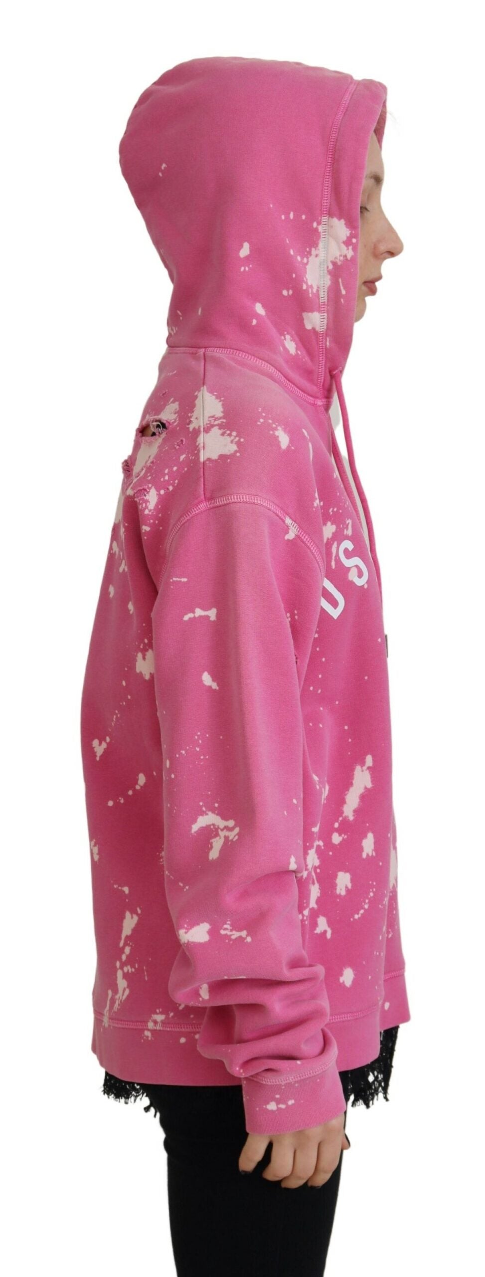Dsquared² Pink Logo Print Cotton Hoodie Sweatshirt Sweater by Dsquared²
