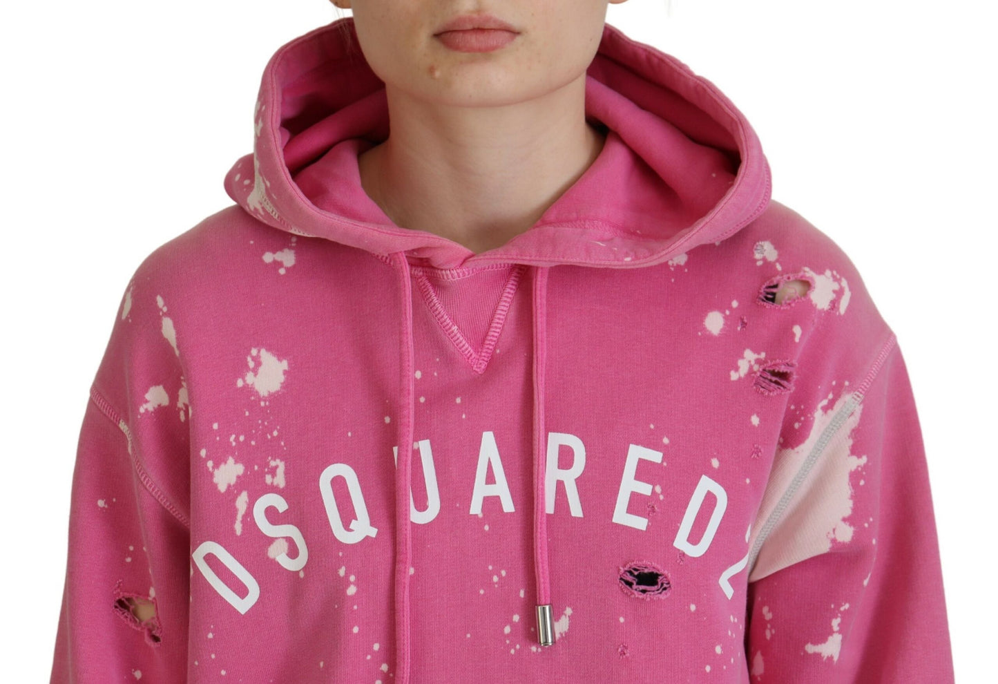 Dsquared² Pink Logo Print Cotton Hoodie Sweatshirt Sweater by Dsquared²