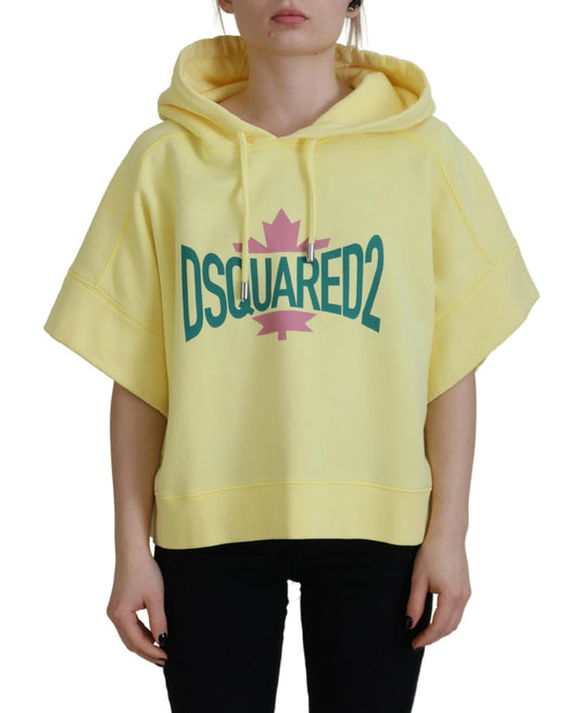 Dsquared² Yellow Logo Print Cotton Hoodie Sweatshirt Sweater by Dsquared²