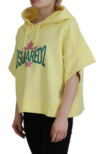 Dsquared² Yellow Logo Print Cotton Hoodie Sweatshirt Sweater by Dsquared²