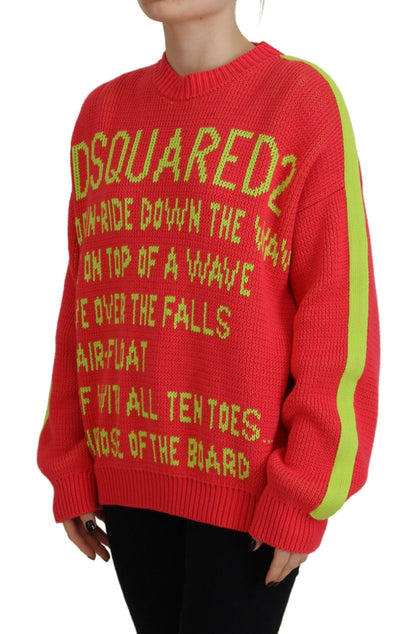 Dsquared² Multicolor Cotton Knitted Crewneck Pullover Sweater by Dsquared²