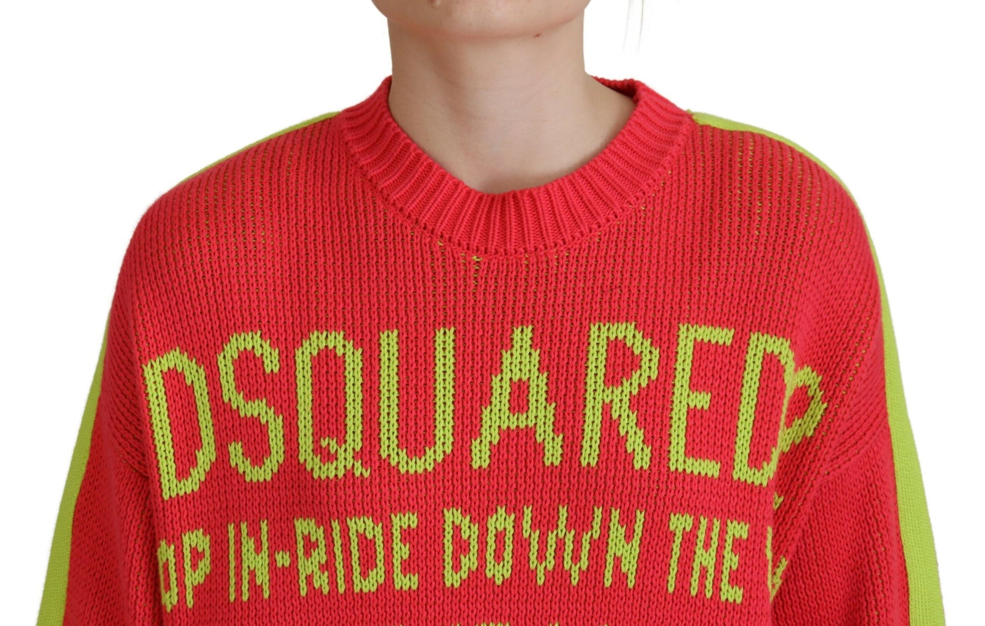 Dsquared² Multicolor Cotton Knitted Crewneck Pullover Sweater by Dsquared²