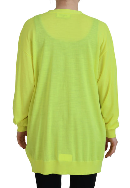 Dsquared² Yellow Wool Knitted Buttoned Cardigan Sweater by Dsquared²