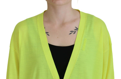 Dsquared² Yellow Wool Knitted Buttoned Cardigan Sweater by Dsquared²