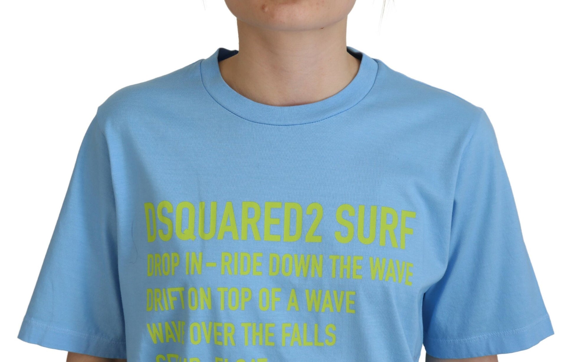 Dsquared² Blue Logo Print Cotton Crewneck Short Sleeve T-shirt by Dsquared²