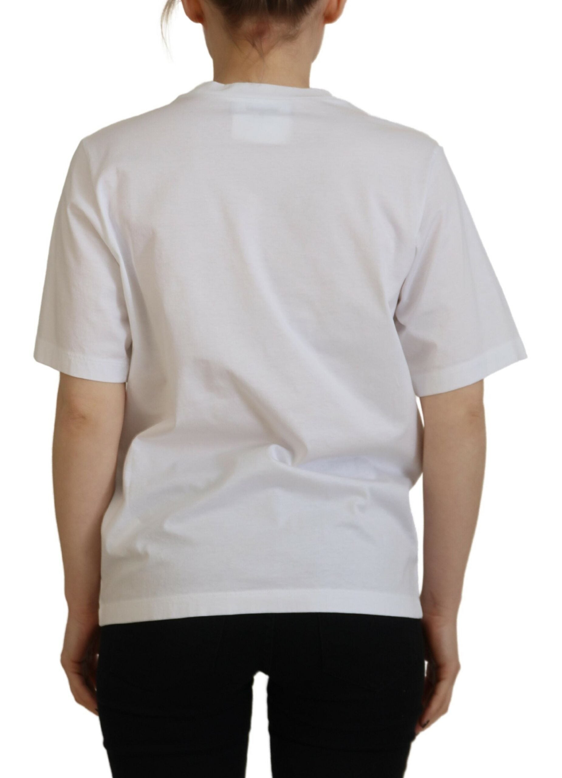Dsquared² White Cotton Shiny Icon East Tee Crewneck T-shirt by Dsquared²
