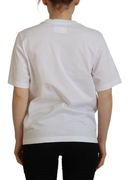 Dsquared² White Cotton Shiny Icon East Tee Crewneck T-shirt by Dsquared²