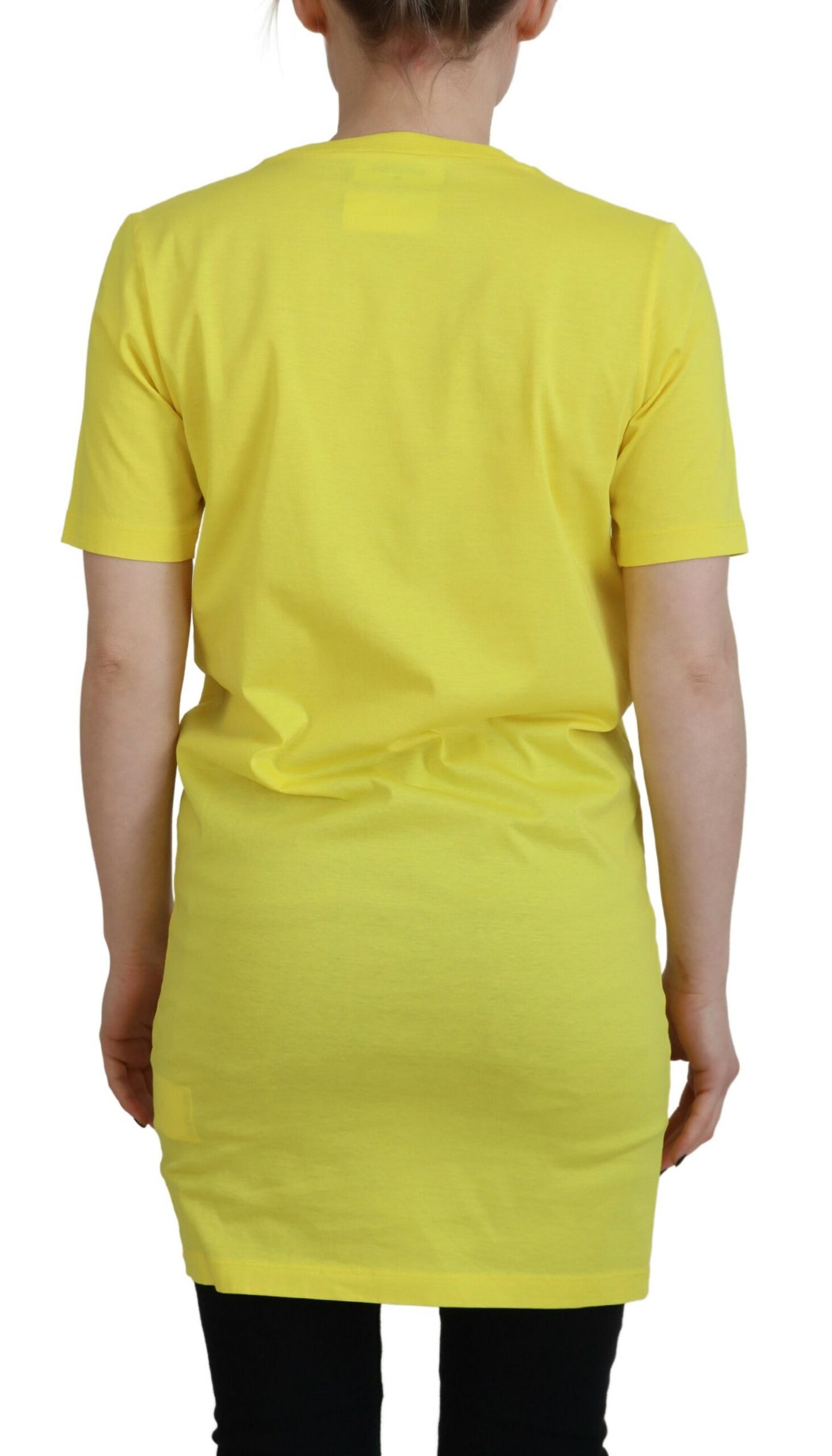 Dsquared² Yellow CottonShiny Icon Renny Dress Crewneck T-shirt by Dsquared²