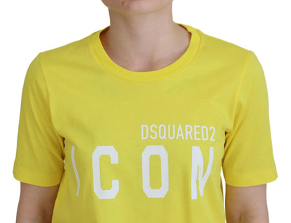Dsquared² Yellow CottonShiny Icon Renny Dress Crewneck T-shirt by Dsquared²