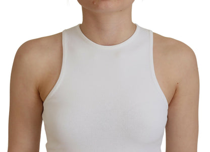 Dsquared² White Viscose Sleeveless Round Neck Tank T-shirt by Dsquared²