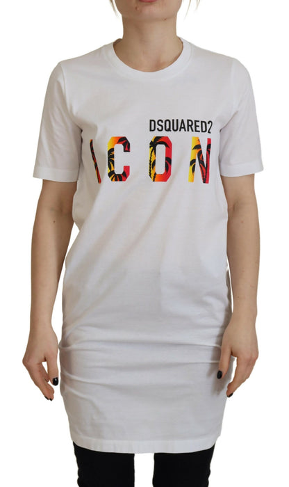 Dsquared² White Cotton Icon Logo Print Crewneck T-shirt by Dsquared²
