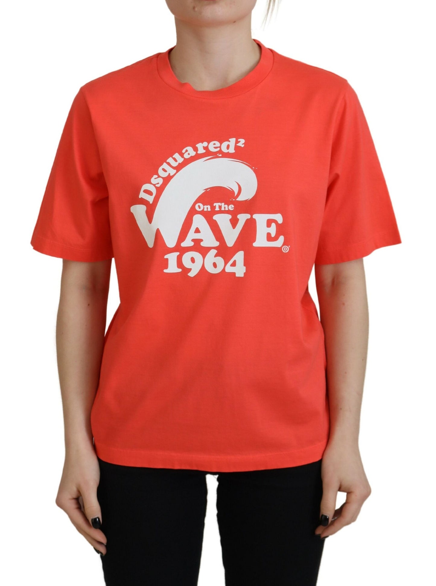 Dsquared² Orange Logo Cotton Crewneck Short Sleeve T-shirt by Dsquared²