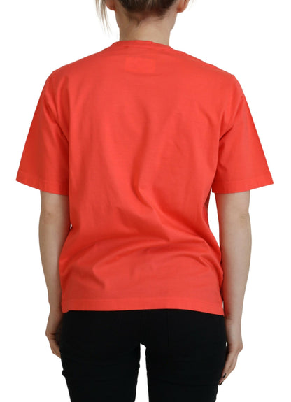 Dsquared² Orange Logo Cotton Crewneck Short Sleeve T-shirt by Dsquared²
