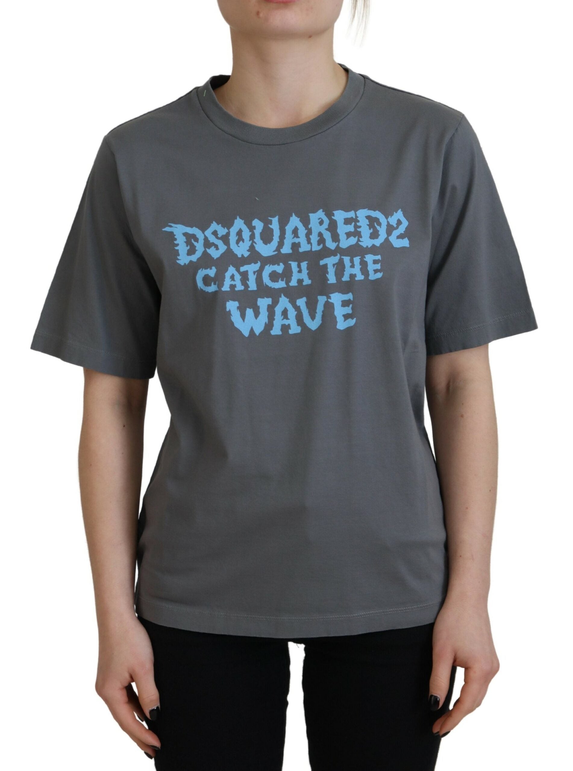 Dsquared² Gray Logo Cotton Crewneck Short Sleeve Tee T-shirt by Dsquared²