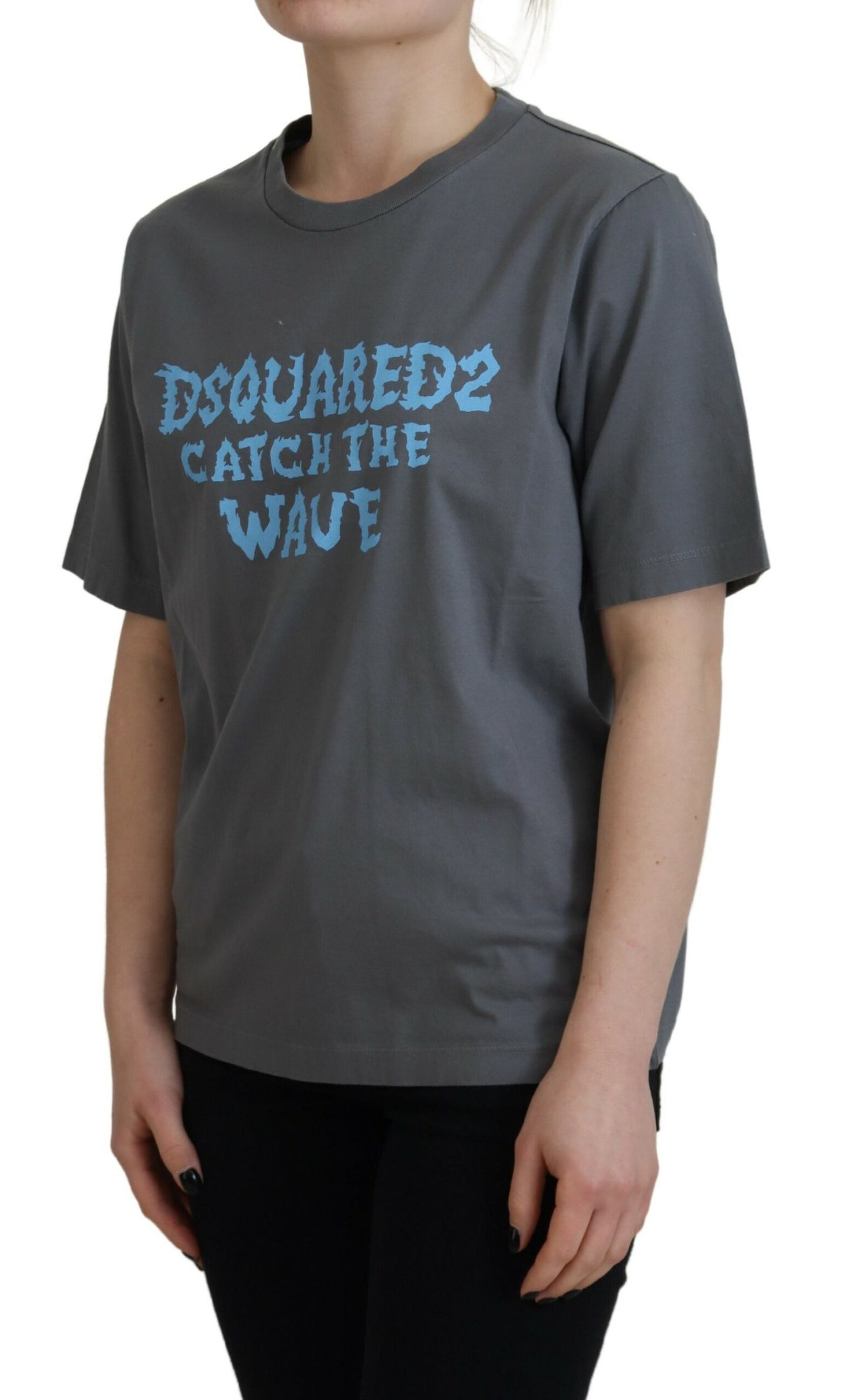 Dsquared² Gray Logo Cotton Crewneck Short Sleeve Tee T-shirt by Dsquared²