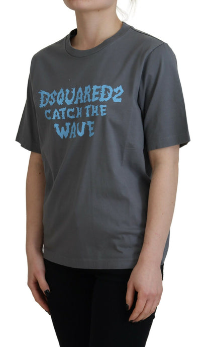 Dsquared² Gray Logo Cotton Crewneck Short Sleeve Tee T-shirt by Dsquared²