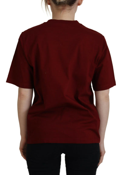 Dsquared² Maroon Logo Cotton Crewneck Short Sleeve Tee T-shirt by Dsquared²