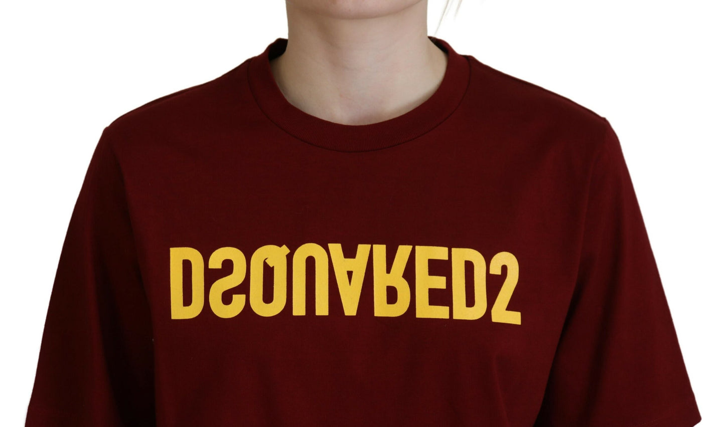 Dsquared² Maroon Logo Cotton Crewneck Short Sleeve Tee T-shirt by Dsquared²