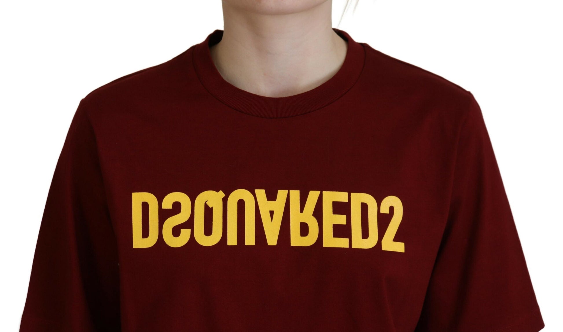 Dsquared² Maroon Logo Cotton Crewneck Short Sleeve Tee T-shirt by Dsquared²