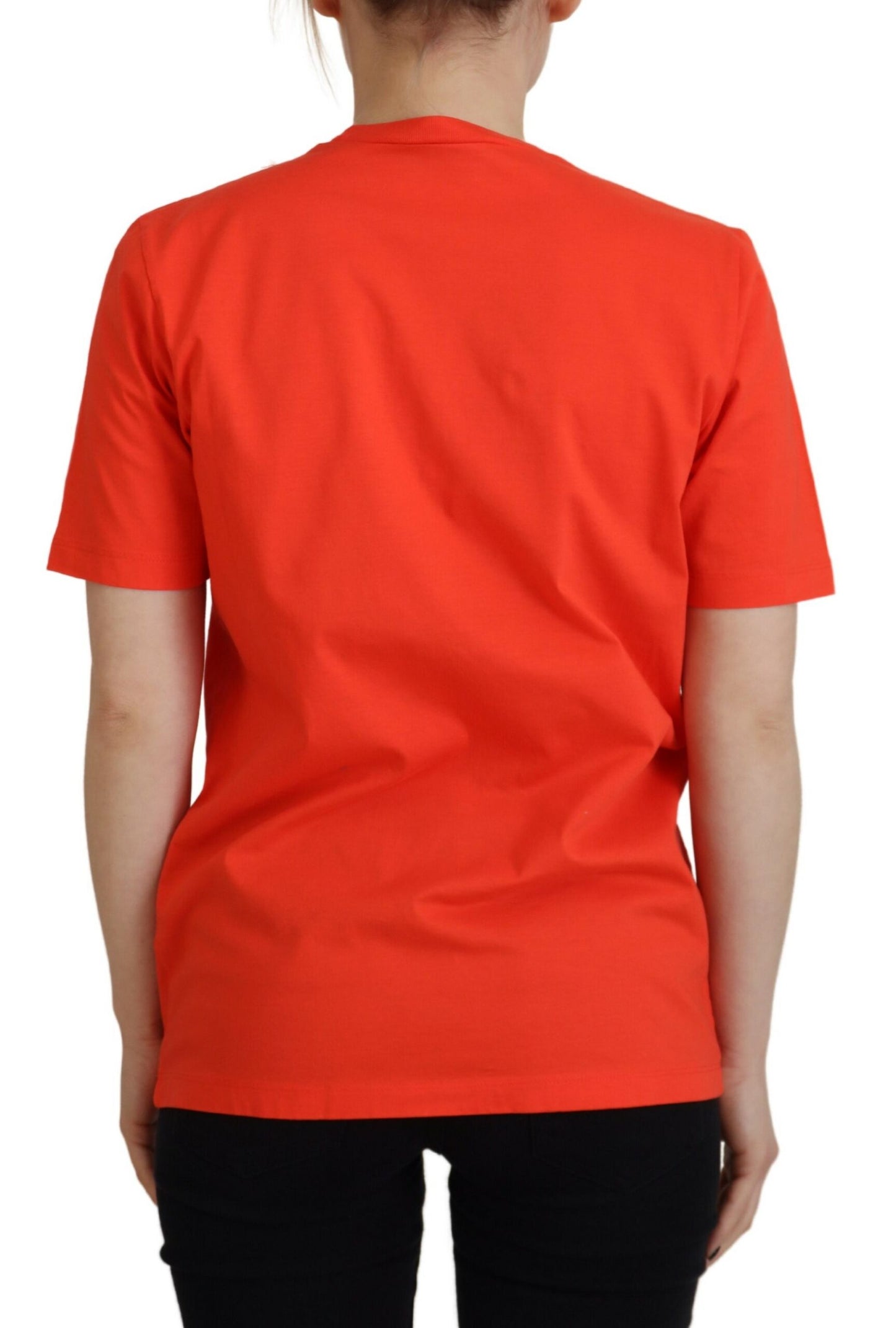 Dsquared² Orange Cotton Shiny Icon East Tee Crewneck T-shirt by Dsquared²