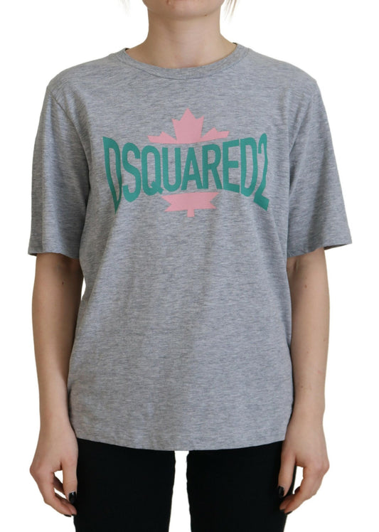 Dsquared² Gray Logo Cotton Crewneck Short Sleeve Tee T-shirt by Dsquared²