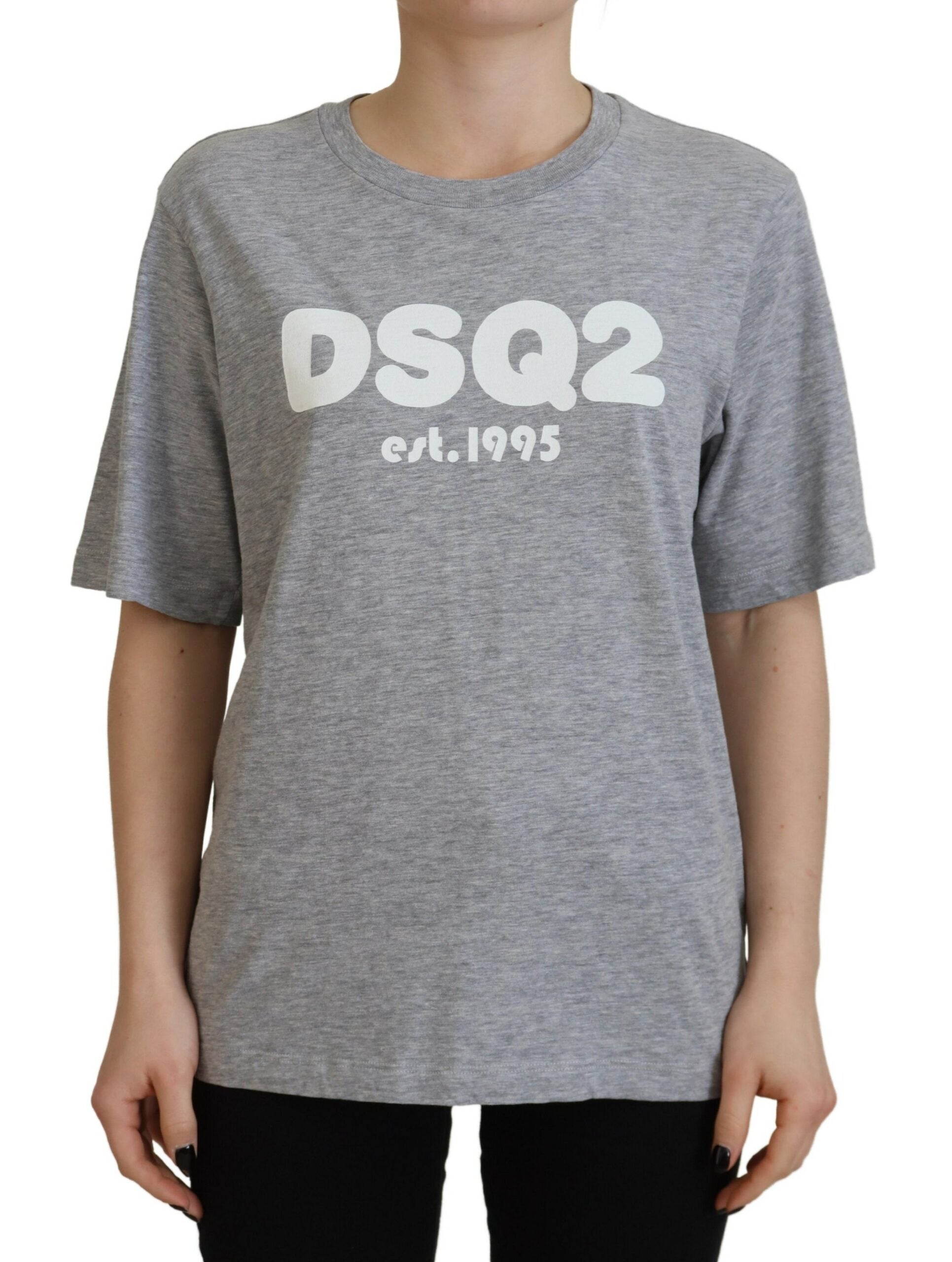 Dsquared² Gray Logo Cotton Crewneck Short Sleeve Tee T-shirt by Dsquared²