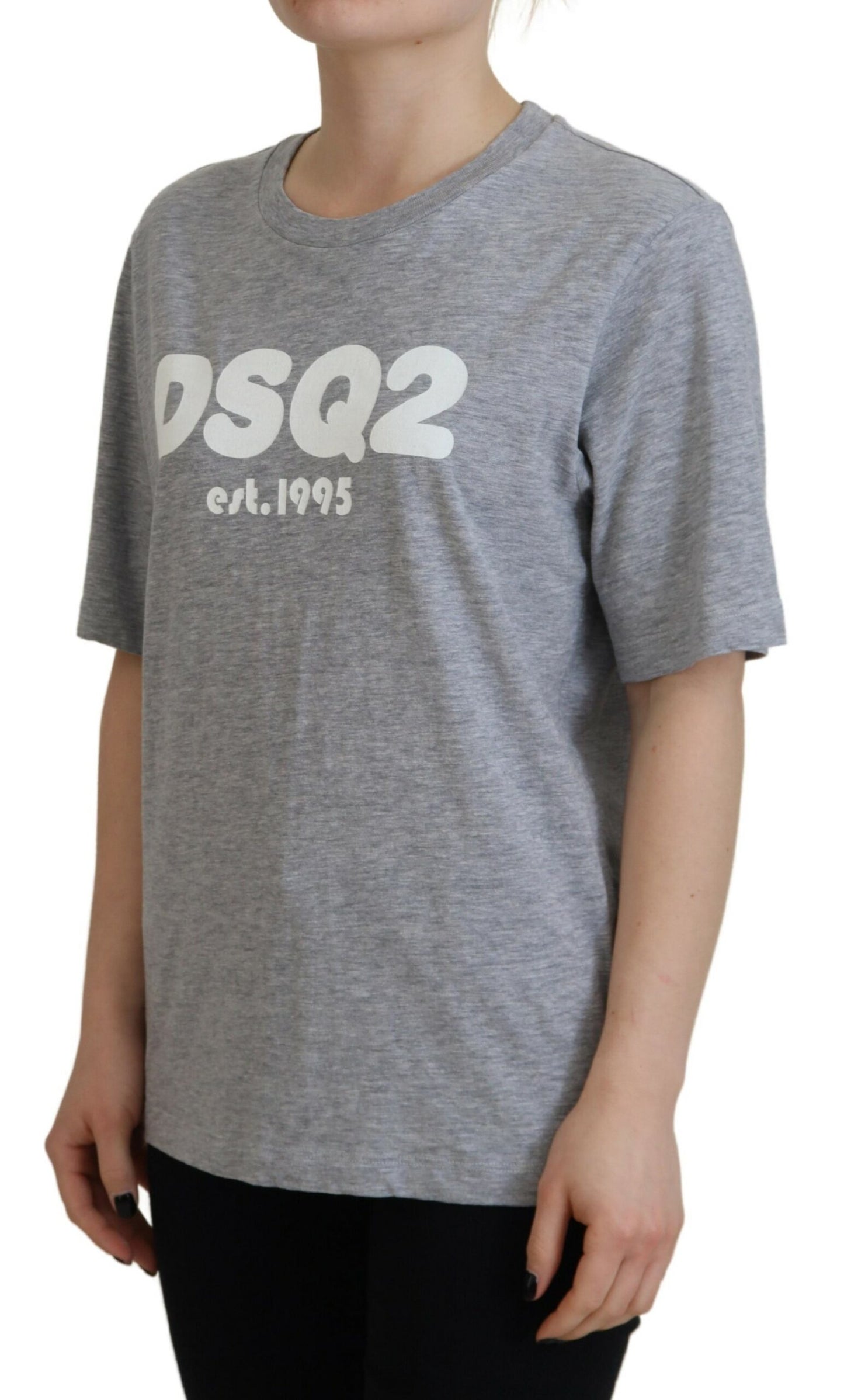 Dsquared² Gray Logo Cotton Crewneck Short Sleeve Tee T-shirt by Dsquared²