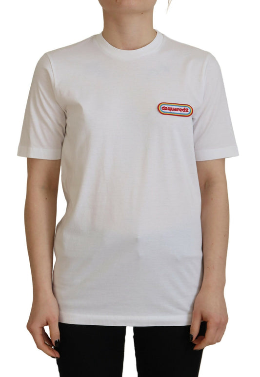 Dsquared² White Logo Patch Crewneck Short Sleeve Tee T-shirt by Dsquared²