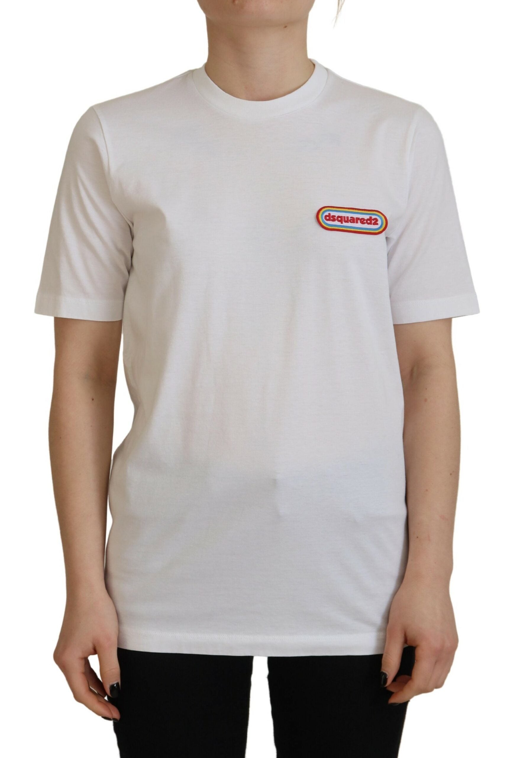 Dsquared² White Logo Patch Crewneck Short Sleeve Tee T-shirt by Dsquared²