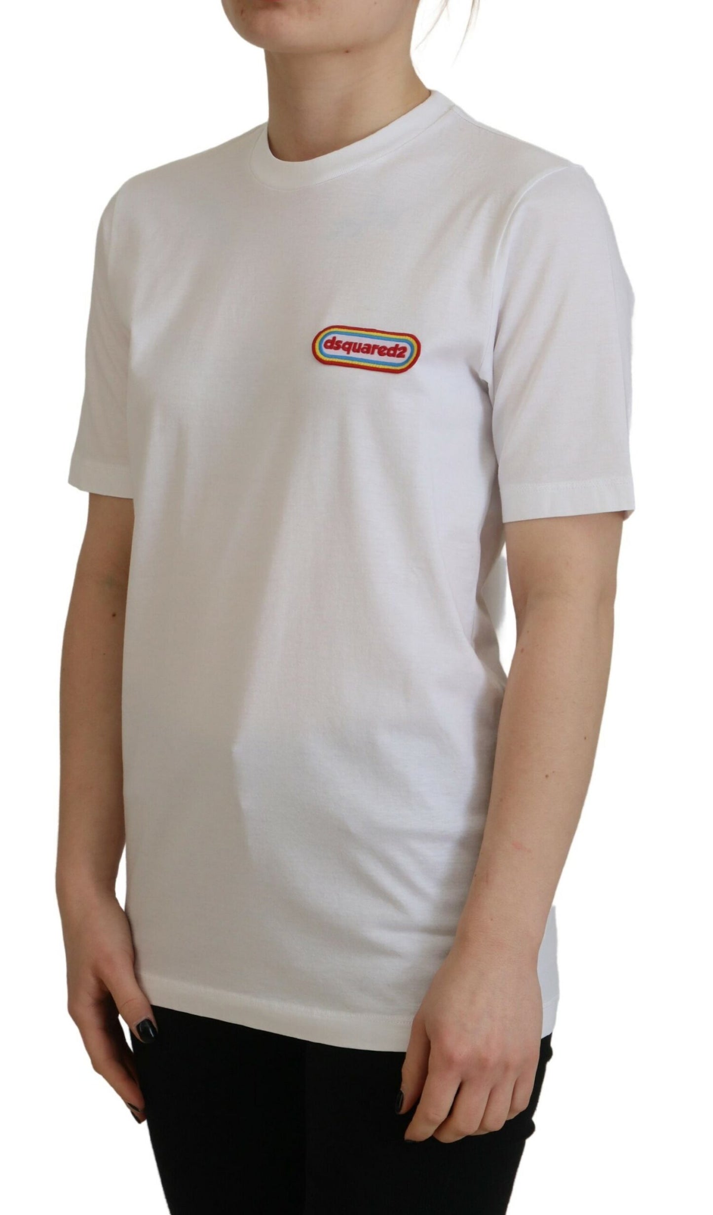 Dsquared² White Logo Patch Crewneck Short Sleeve Tee T-shirt by Dsquared²