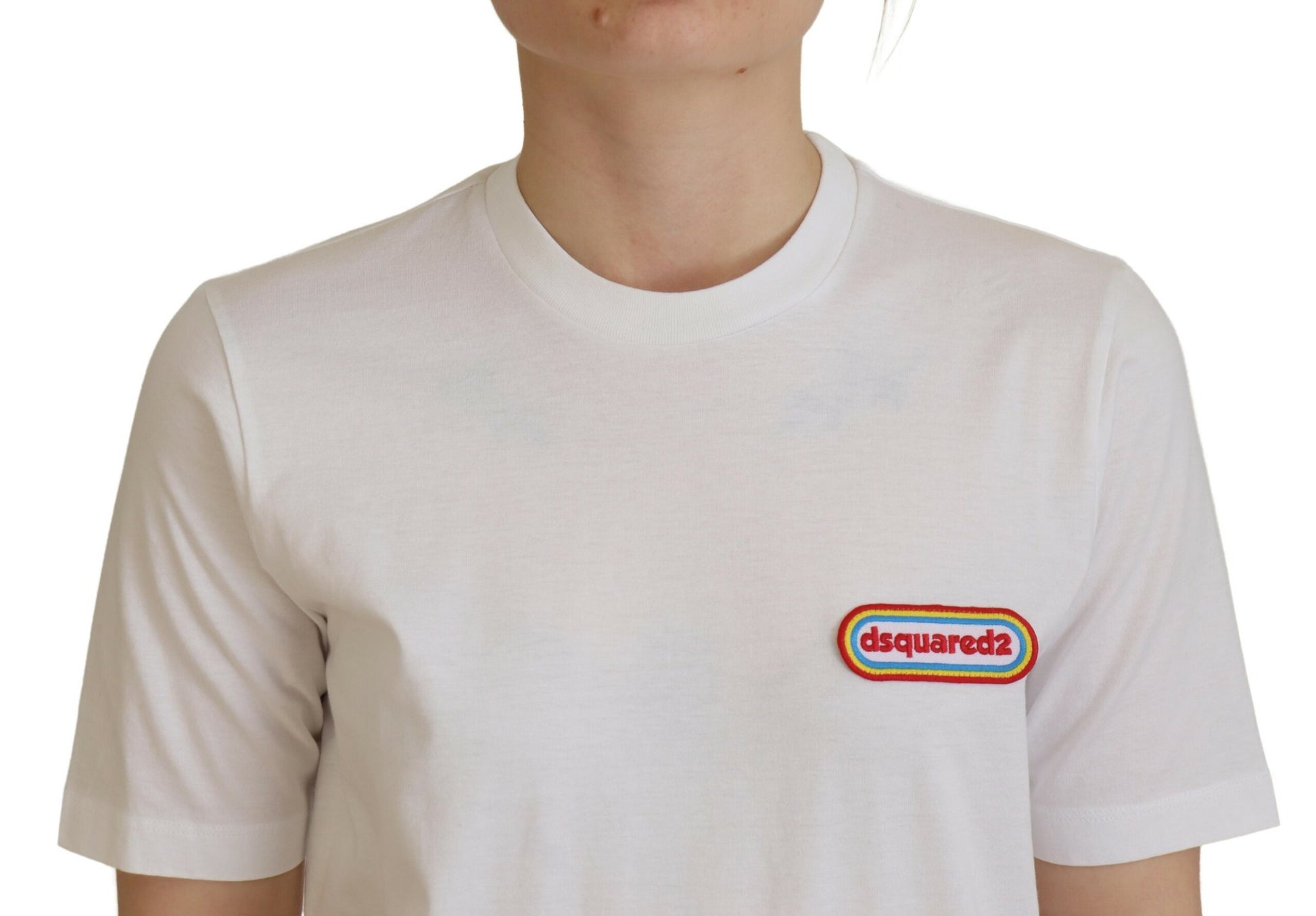 Dsquared² White Logo Patch Crewneck Short Sleeve Tee T-shirt by Dsquared²