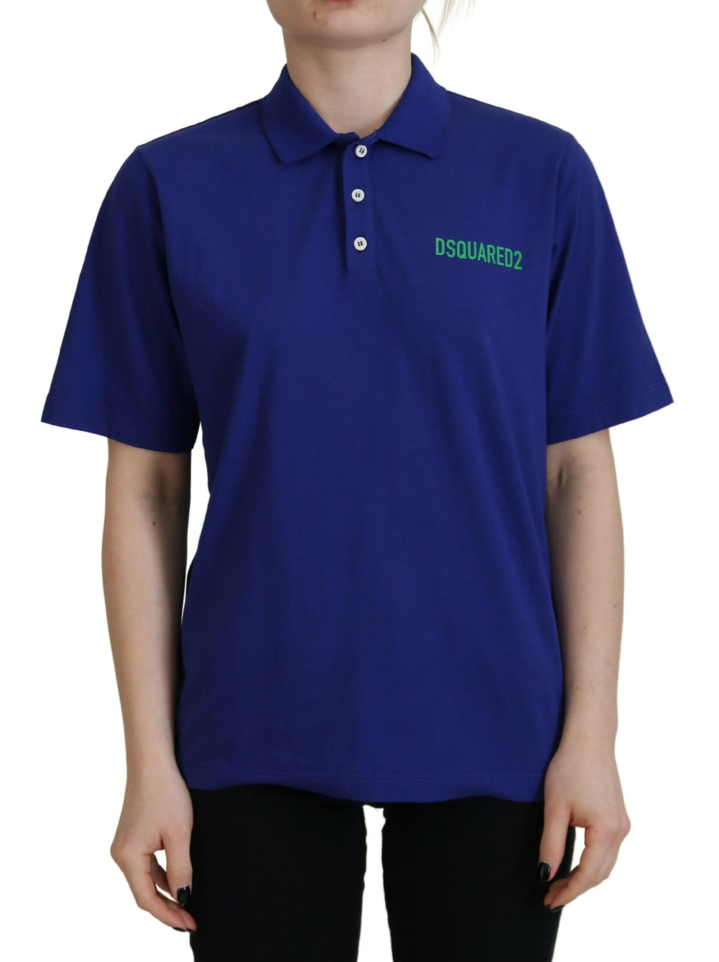 Dsquared² Blue Collared Writings Polo Short Sleeves T-shirt by Dsquared²