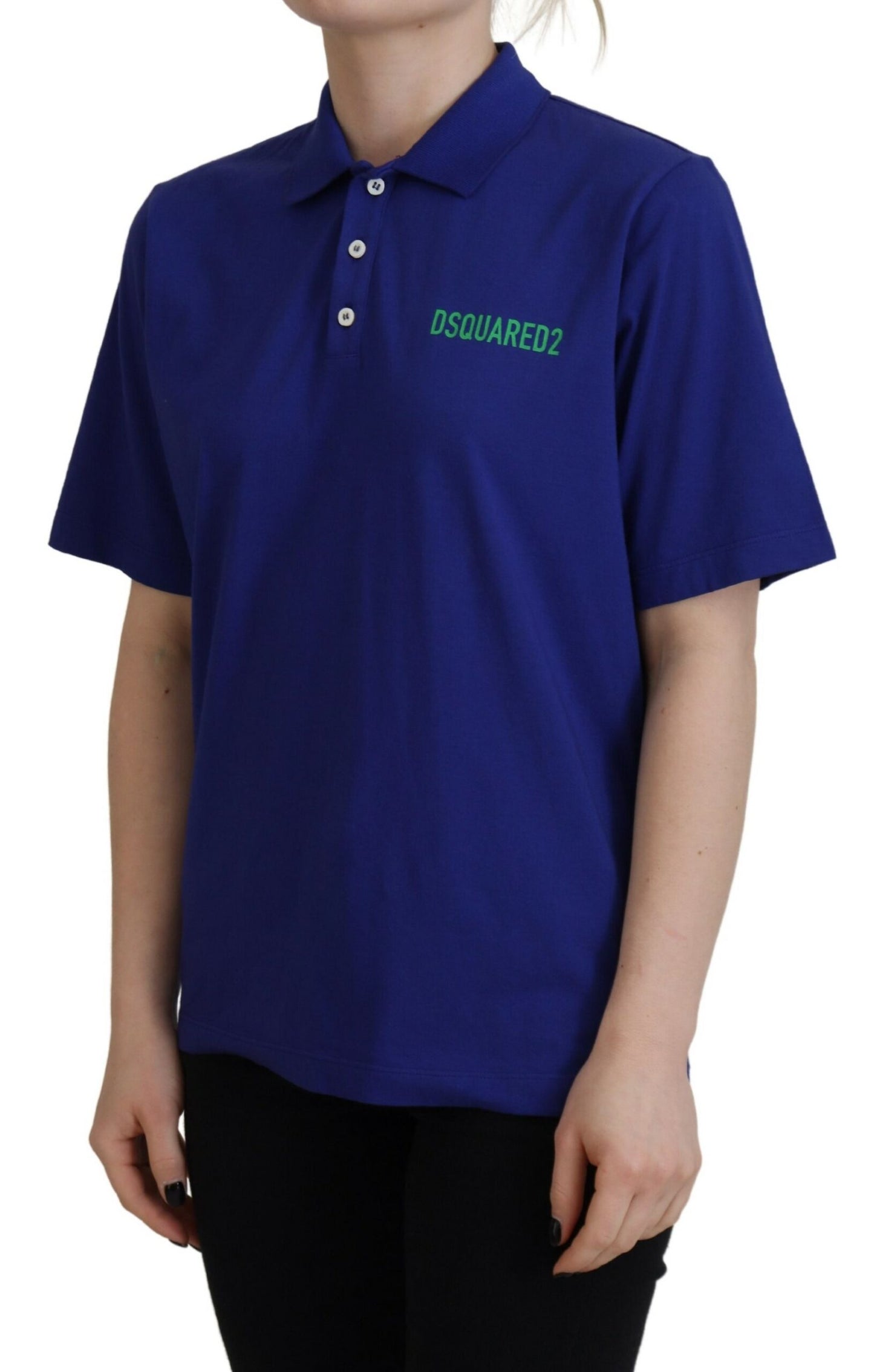 Dsquared² Blue Collared Writings Polo Short Sleeves T-shirt by Dsquared²