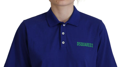 Dsquared² Blue Collared Writings Polo Short Sleeves T-shirt by Dsquared²