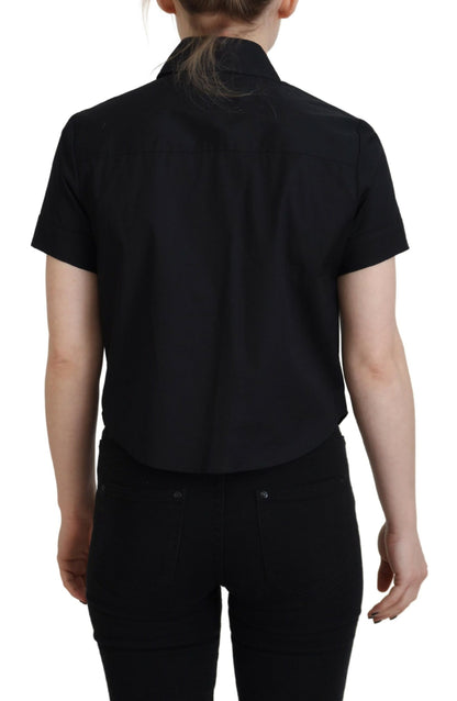 Dsquared² Black Collared Button Down Short Sleeves Polo Top by Dsquared²
