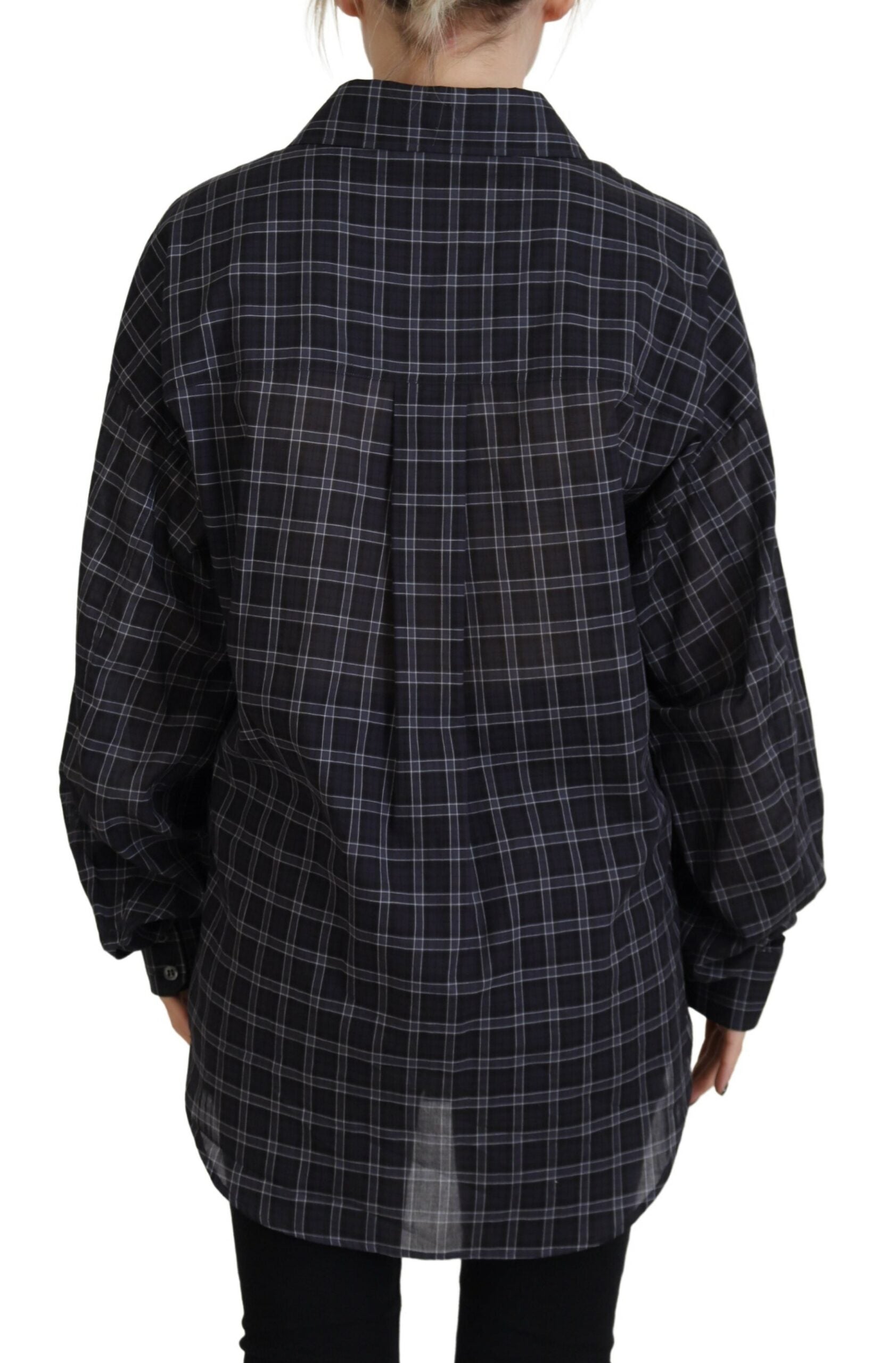 Dsquared² Black Checkered Collared Button Long Sleeves Shirt by Dsquared²