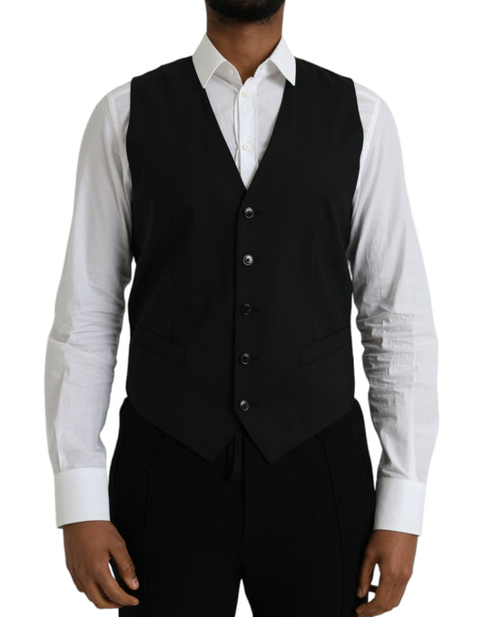Gilet de soirée en laine noire Dolce &amp; Gabbana