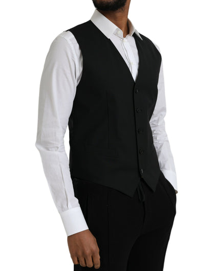 Gilet de soirée en laine noire Dolce &amp; Gabbana