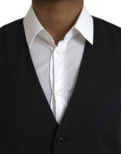 Gilet de soirée en laine noire Dolce &amp; Gabbana