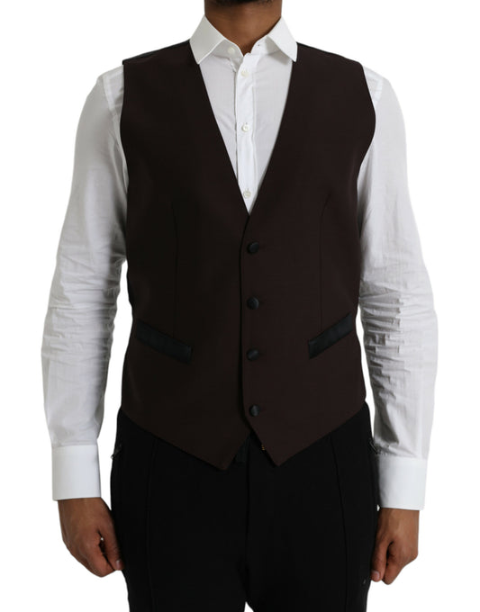 Dolce &amp; Gabbana - Robe gilet en laine marron - Gilet habillé