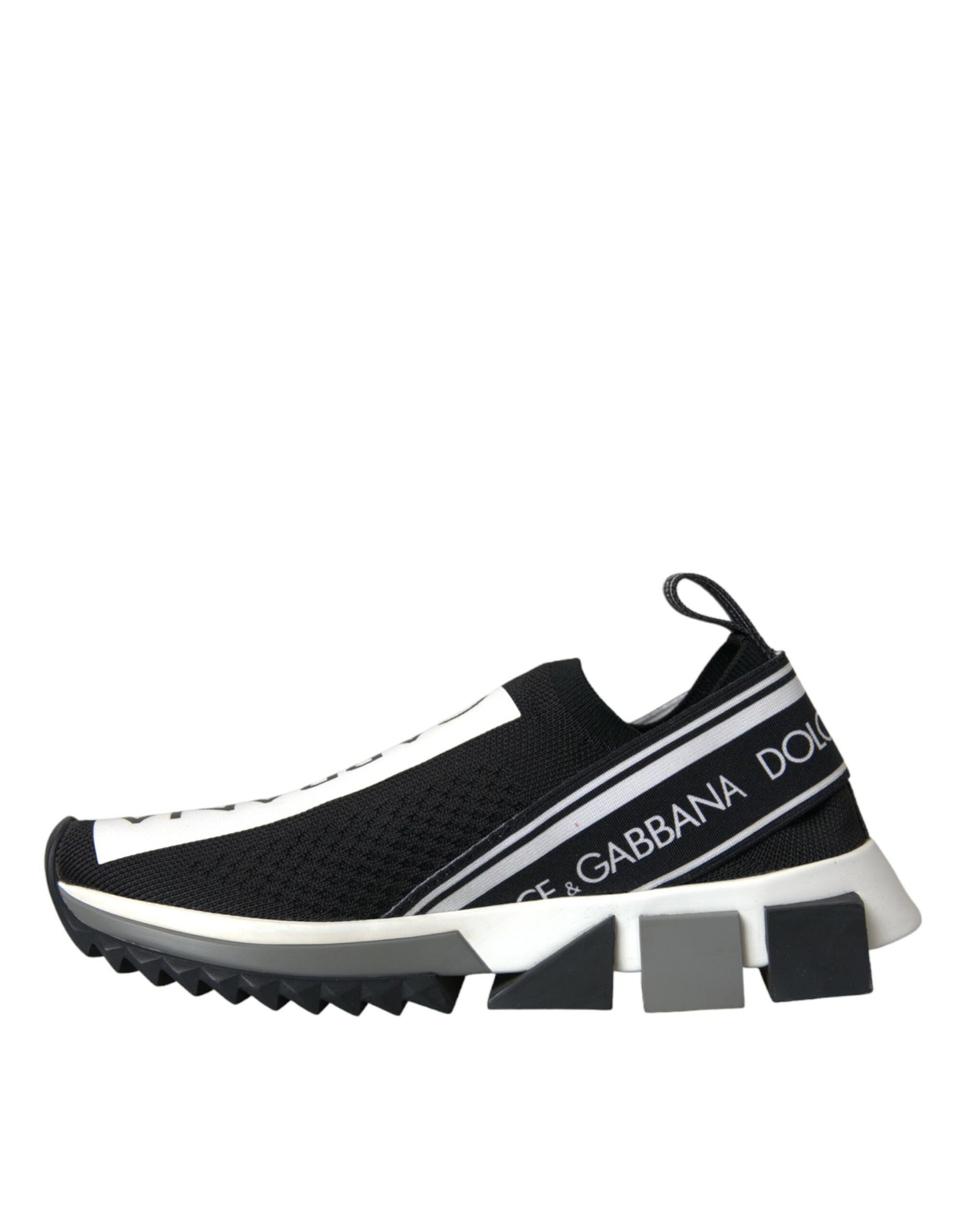 Dolce & Gabbana Black White Slip On Sorrento Sneakers Shoes by Dolce & Gabbana