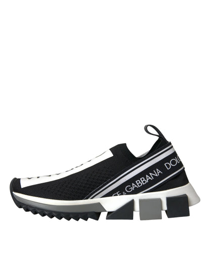 Dolce & Gabbana Black White Slip On Sorrento Sneakers Shoes by Dolce & Gabbana