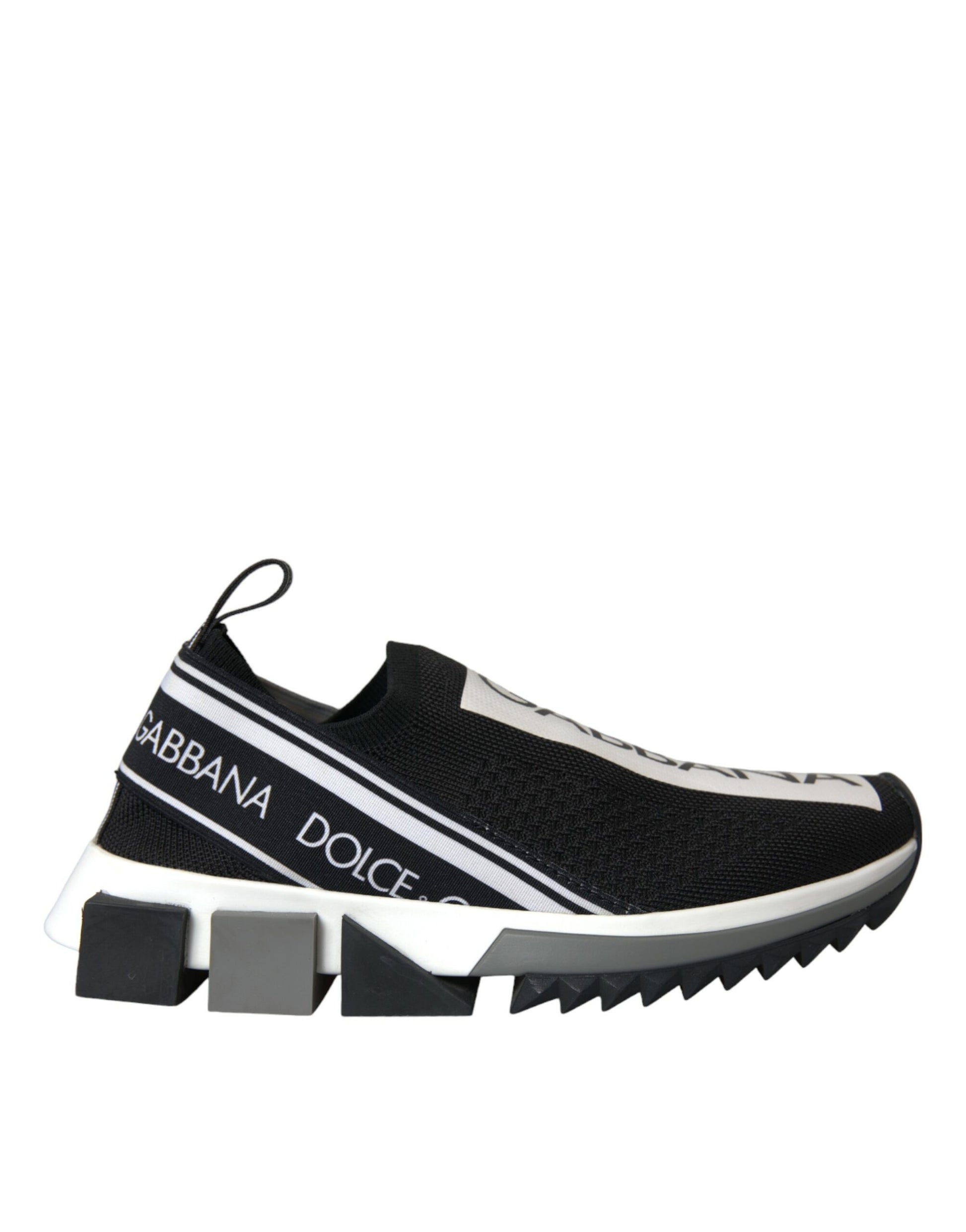 Dolce & Gabbana Black White Slip On Sorrento Sneakers Shoes by Dolce & Gabbana