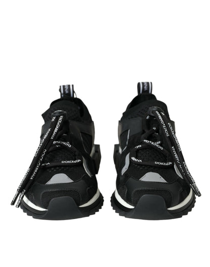 Dolce & Gabbana Black Mesh Sorrento Trekking Sneakers Shoes by Dolce & Gabbana