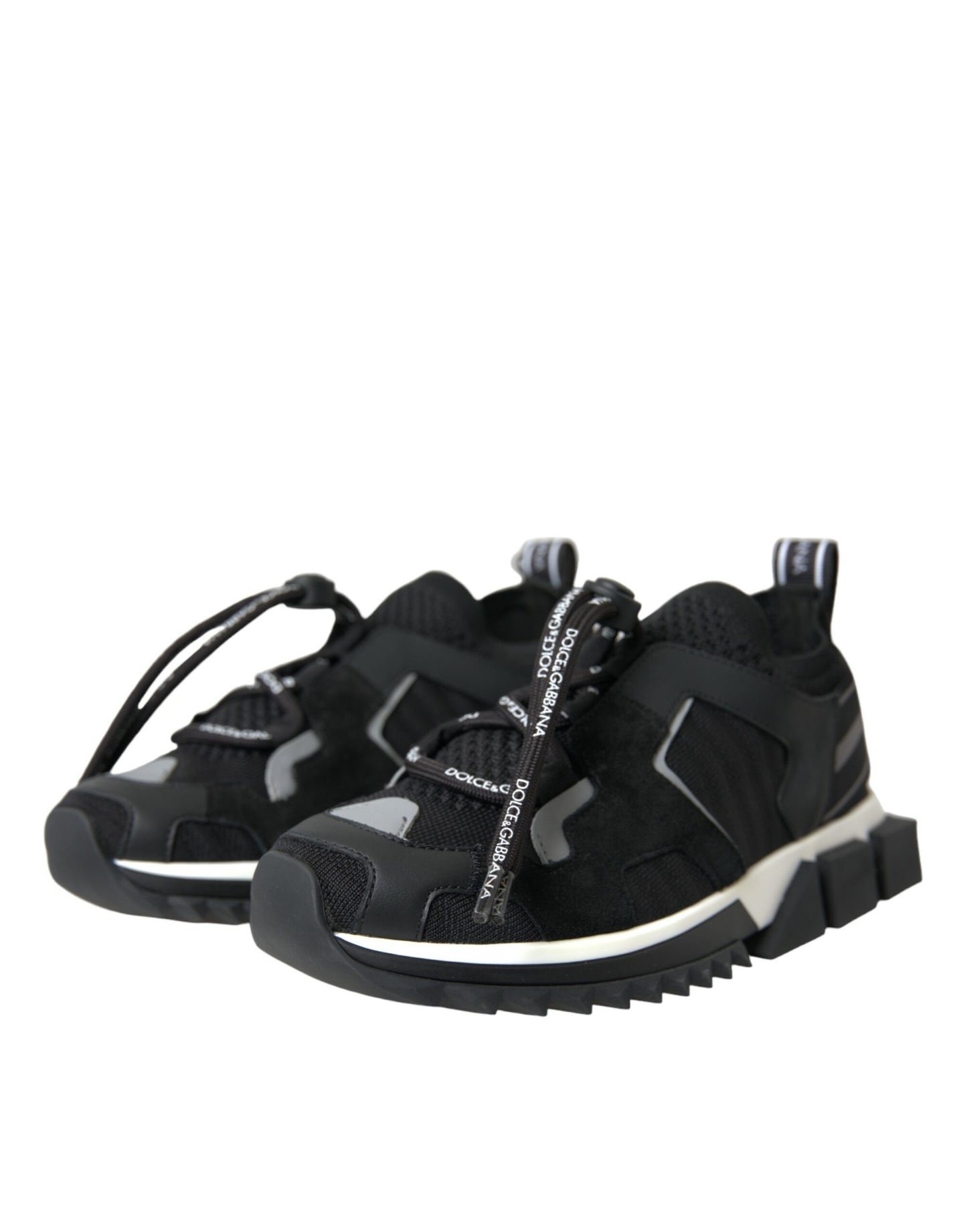 Dolce & Gabbana Black Mesh Sorrento Trekking Sneakers Shoes by Dolce & Gabbana
