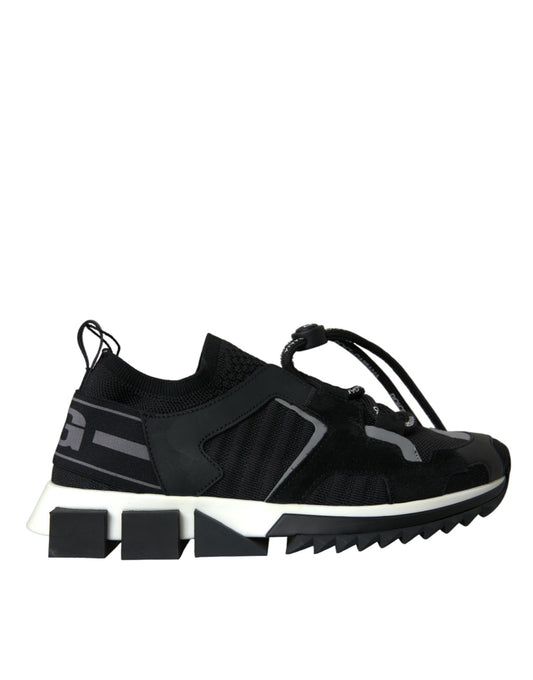 Dolce & Gabbana Black Mesh Sorrento Trekking Sneakers Shoes by Dolce & Gabbana