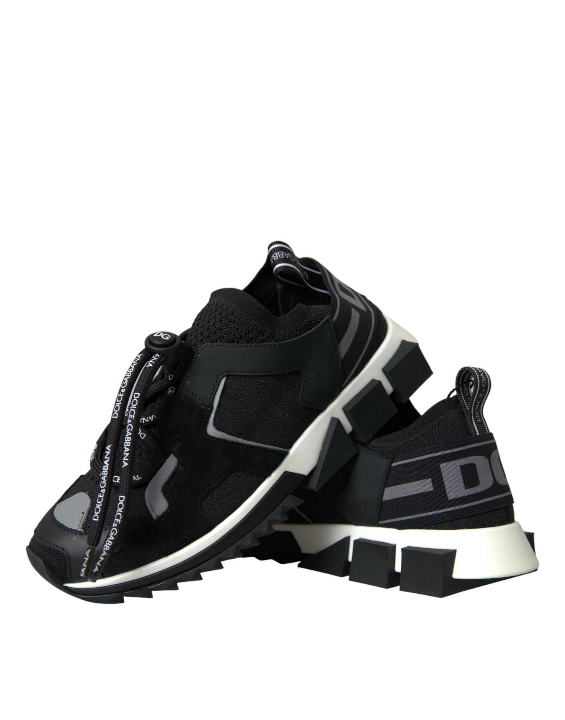 Dolce & Gabbana Black Mesh Sorrento Trekking Sneakers Shoes by Dolce & Gabbana