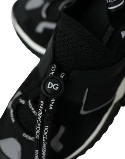 Dolce & Gabbana Black Mesh Sorrento Trekking Sneakers Shoes by Dolce & Gabbana